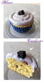 cupcakes aux cranberries et bleuets (myrtilles)