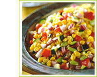 salade de maïs, poivrons et courgettes