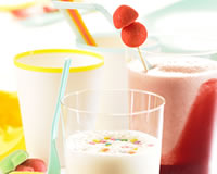 smoothies banane-fraise et ananas-coco