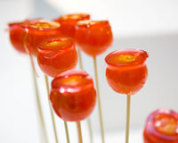 tomates cerise d amour et sa mousse pomme rhubarbe