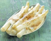 asperges des sables des landes gratines au sabayon vert