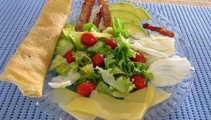 crpes en salade aux lgumes varis