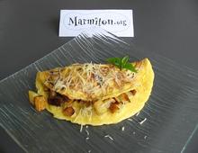 Omelette  la soubressade et au fromage