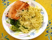 Saumon au basilic et courgettes