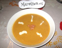 Velout� de poisson et crevettes