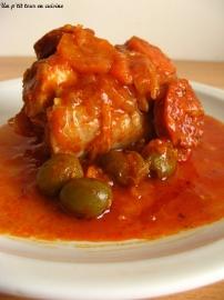 paupiettes de veau aux olives, carottes et chorizo