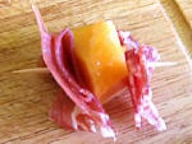 amuse-bouche au melon et jambon