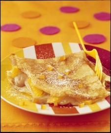 crpes aux marrons et  lorange