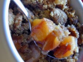 crumble aux nectarines et aux spculoos