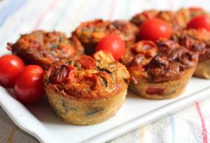Muffins aux tomates cerises oignons rouges et curry
