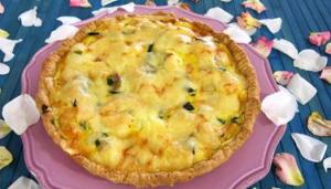quiche aux crevettes et  la lotte