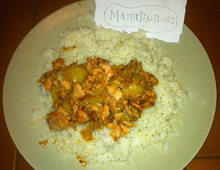 Brochettes de saumon � la mangue