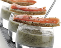 crme de lentilles et ses mouillettes de saumon fum