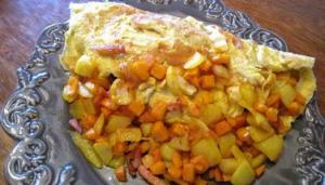 omelette au potimarron et au chèvre