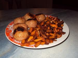 Boulettes de viande et carottes glacées au balsamique  
