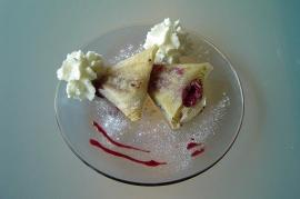 bricks aux framboises et crme ptissire au chocolat
