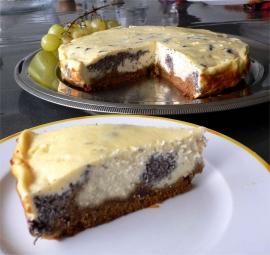 cheesecake marbré au pavot