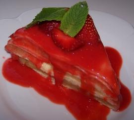 gâteau au coulis de fraise
