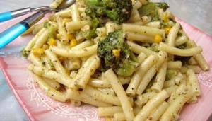 macaronis aux brocolis et maïs
