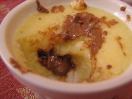 petit flan coco, coeur toblerone
