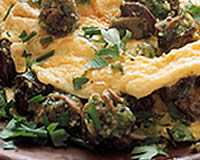 omelette aux courgettes et aux cèpes