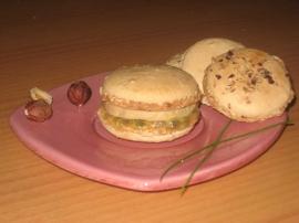 macarons au foie gras et au fruit de la passion