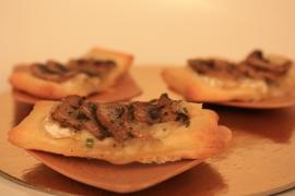 minis feuilletés camembert et champignon