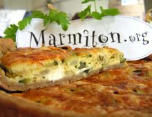 Tarte aux courgettes, chvre et pignons