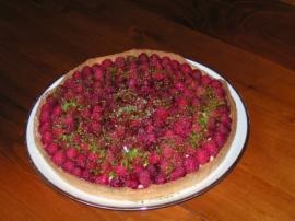 tarte framboises et pistaches