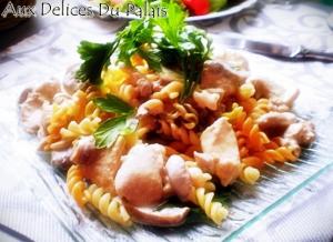 Torsades au poulet  la crme et au champignon
