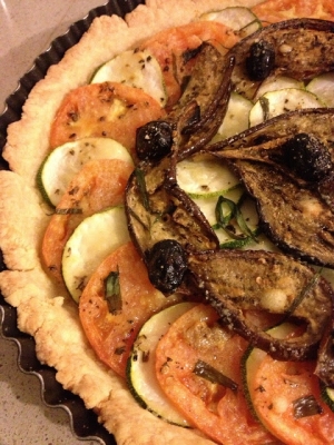Sweet Kwisine La tarte aux courgettes et aubergines grilles pte sable au parmesan