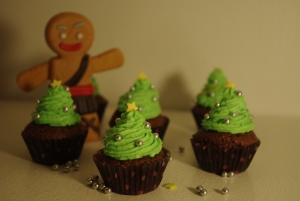 Cupcakes «   sapins de Noël  chocolat menthe poivrée « marineiscooking