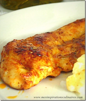 Escalope de poulet grille pices et herbes  