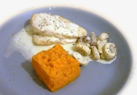 poulet  la crme et pure de patates douces  la vanille