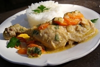 Poulet mijot  la bire et  la moutarde