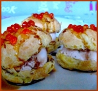 Profitroles sales (glace au saumon fum)