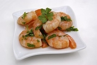 Crevettes marines  l  huile d  olive et au citron