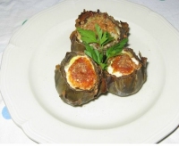 artichauts violets nouveaux farcis aux oeufs gratins les marmites de