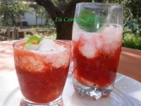 Soupe de framboises (et fraises)au basilic et mascarpone