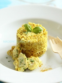 Risotto de boulghour au poulet et au curry