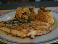 Filet de Lieu aux herbes de Provence et risotto ensoleill