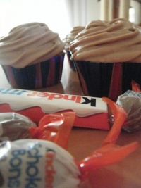 Cupcakes aux deux chocolats Kinder schoko bons et Kinder maxi