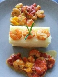 Curry de crevettes au lait de coco et aux poivrons
