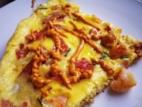 Omelette en I (Scampis et Salami)