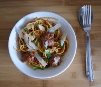 Spaghettis aux boulettes de boeuf sans gluten et sans lactose