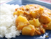 Dal de lentilles corail aux pommes de terre