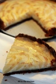 Tarte amandine aux poires et au chocolat