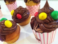 Cupcakes au beurre de Cacahute Nutella & m&m  s