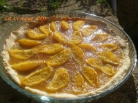 Tarte  l  orange sur confiture de mandarines