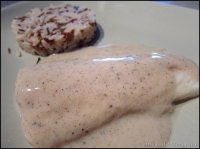 Dos de cabillaud sauce crmeuse vanille et gingembre
